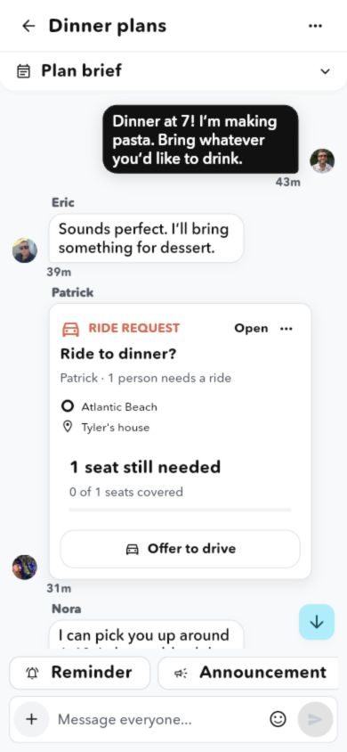 You In? rides & expenses on mobile