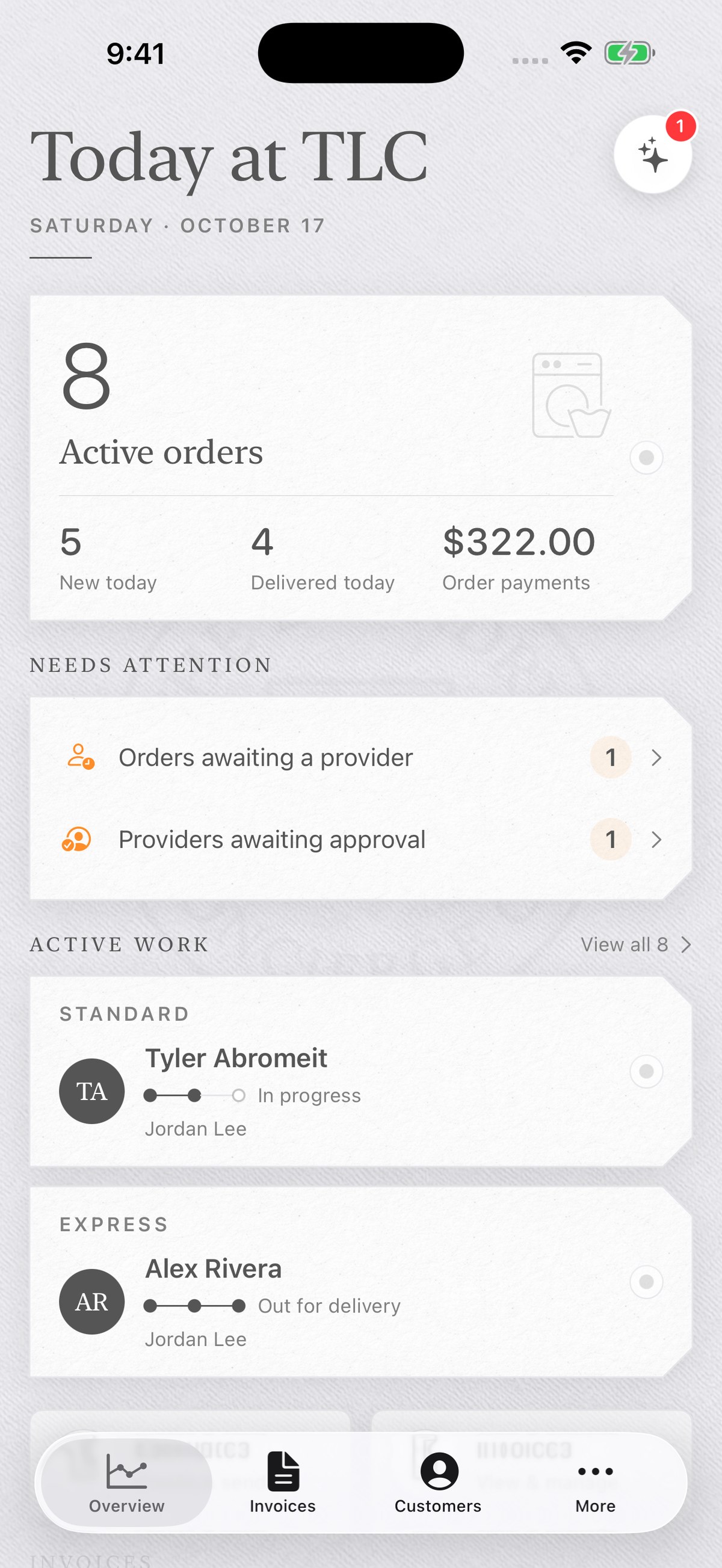 TLC Grow app screen